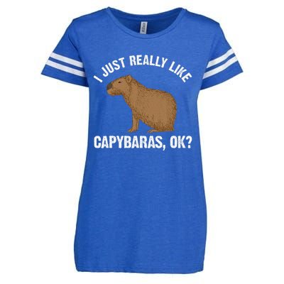 Capybara Art Rodent Capybara Lover Enza Ladies Jersey Football T-Shirt