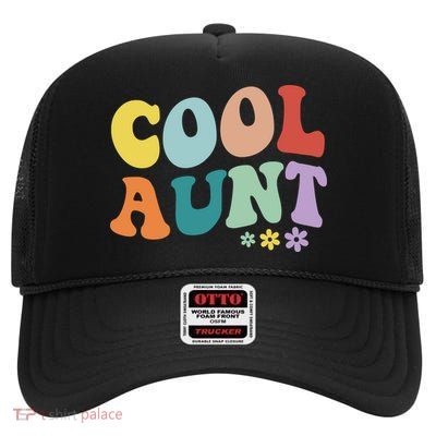 Cool Aunt Retro Gift High Crown Mesh Back Trucker Hat