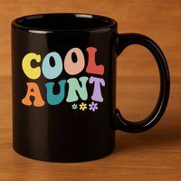 Cool Aunt Retro Gift 11oz C Handle Ceramic Mug