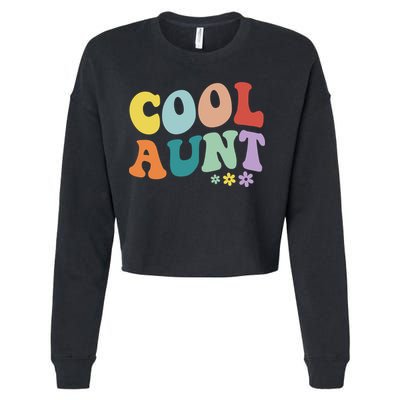 Cool Aunt Retro Gift Cropped Pullover Crew