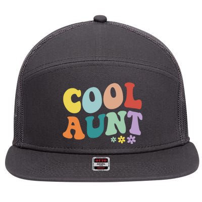 Cool Aunt Retro Gift 7 Panel Mesh Trucker Snapback Hat