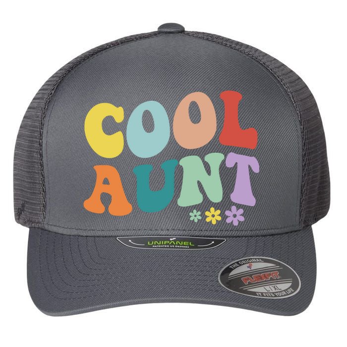 Cool Aunt Retro Gift Flexfit Unipanel Trucker Cap