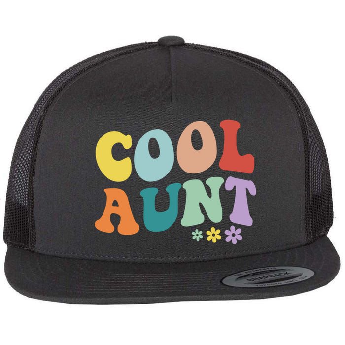 Cool Aunt Retro Gift Flat Bill Trucker Hat