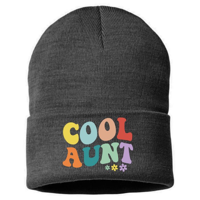 Cool Aunt Retro Gift Sustainable Knit Beanie