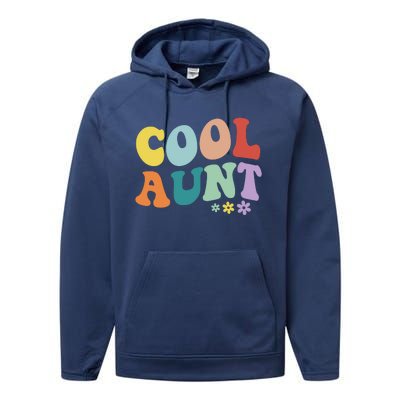 Cool Aunt Retro Gift Performance Fleece Hoodie