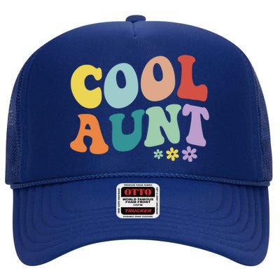 Cool Aunt Retro Gift High Crown Mesh Back Trucker Hat