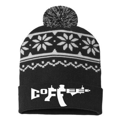 Coffee Ar15 Rifle Gun Owner USA-Made Snowflake Beanie