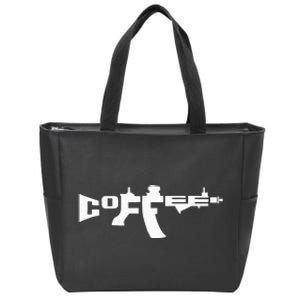 Coffee Ar15 Rifle Gun Owner Zip Tote Bag