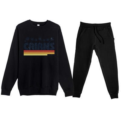 Cairns Australia Retro Tourism Cute Gift Premium Crewneck Sweatsuit Set