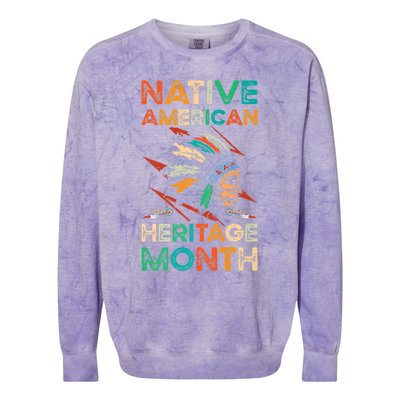 Columbus American Regalia Native American Heritage Month Cool Gift Colorblast Crewneck Sweatshirt