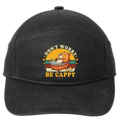 Capybara Animal Rodent Capybara Dont Be Worry Be Capy Funny 7-Panel Snapback Hat