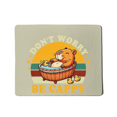 Capybara Animal Rodent Capybara Dont Be Worry Be Capy Funny Mousepad