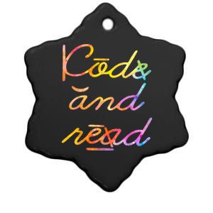 Code And Read Dyslexia Awareness Ceramic Star Ornament