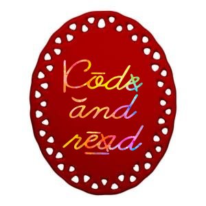 Code And Read Dyslexia Awareness Ceramic Oval Ornament