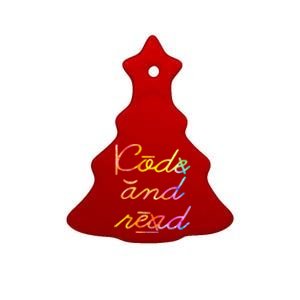 Code And Read Dyslexia Awareness Ceramic Tree Ornament