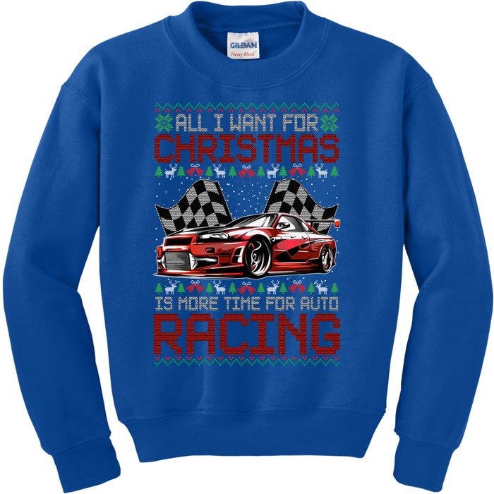 Christmas Auto Racing Funny Ugly Xmas Gift Kids Sweatshirt