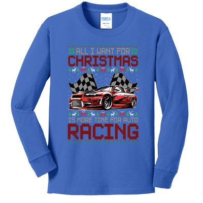 Christmas Auto Racing Funny Ugly Xmas Gift Kids Long Sleeve Shirt