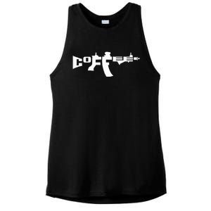 Coffee AR15 Rifle Gun Owner Ladies PosiCharge Tri-Blend Wicking Tank