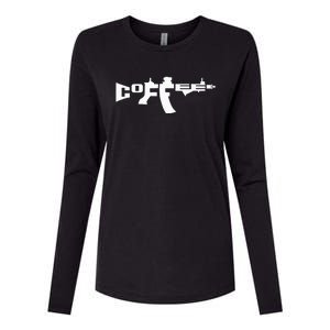 Coffee AR15 Rifle Gun Owner Womens Cotton Relaxed Long Sleeve T-Shirt