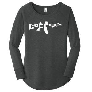 Coffee AR15 Rifle Gun Owner Women's Perfect Tri Tunic Long Sleeve Shirt