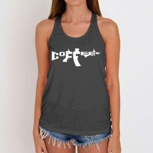 Coffee AR15 Rifle Gun Owner Women's Knotted Racerback Tank