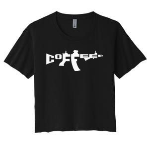 Coffee AR15 Rifle Gun Owner Women's Crop Top Tee