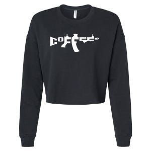 Coffee AR15 Rifle Gun Owner Cropped Pullover Crew