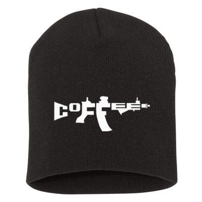 Coffee AR15 Rifle Gun Owner Short Acrylic Beanie