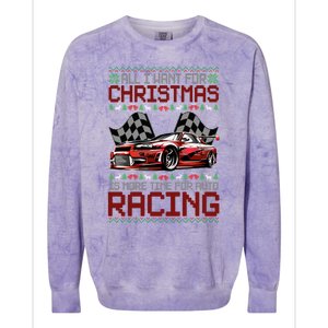 Christmas Auto Racing Funny Ugly Xmas Gift Colorblast Crewneck Sweatshirt