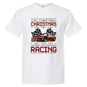 Christmas Auto Racing Funny Ugly Xmas Gift Garment-Dyed Heavyweight T-Shirt