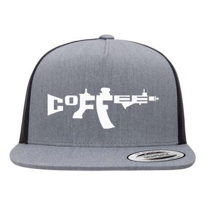 Coffee AR15 Rifle Gun Owner Flat Bill Trucker Hat