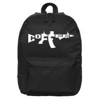 Coffee AR15 Rifle Gun Owner 16 in Basic Backpack