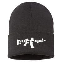 Coffee AR15 Rifle Gun Owner Sustainable Knit Beanie