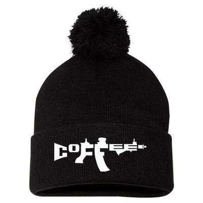 Coffee AR15 Rifle Gun Owner Pom Pom 12in Knit Beanie