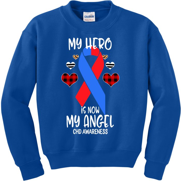 Chd Awareness Remembrance Hero Is Now My Angel Great Gift Kids Sweatshirt