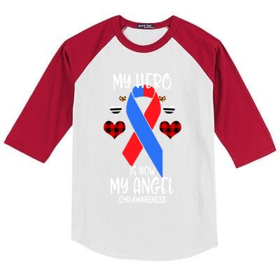 Chd Awareness Remembrance Hero Is Now My Angel Great Gift Kids Colorblock Raglan Jersey