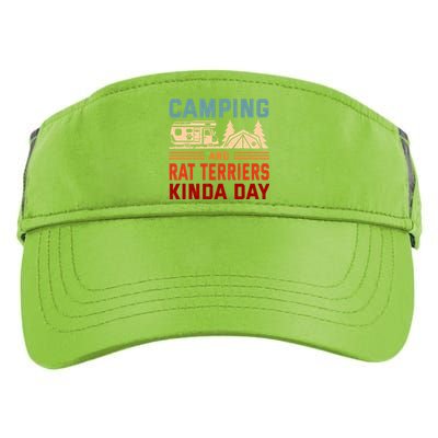 Camping And Rat Terriers Kinda Day Rattie Camper Funny Gift Adult Drive Performance Visor