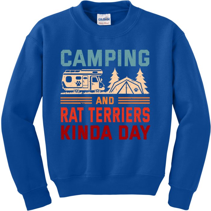 Camping And Rat Terriers Kinda Day Rattie Camper Funny Gift Kids Sweatshirt