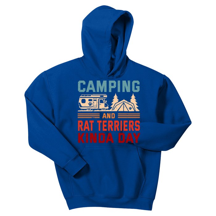 Camping And Rat Terriers Kinda Day Rattie Camper Funny Gift Kids Hoodie