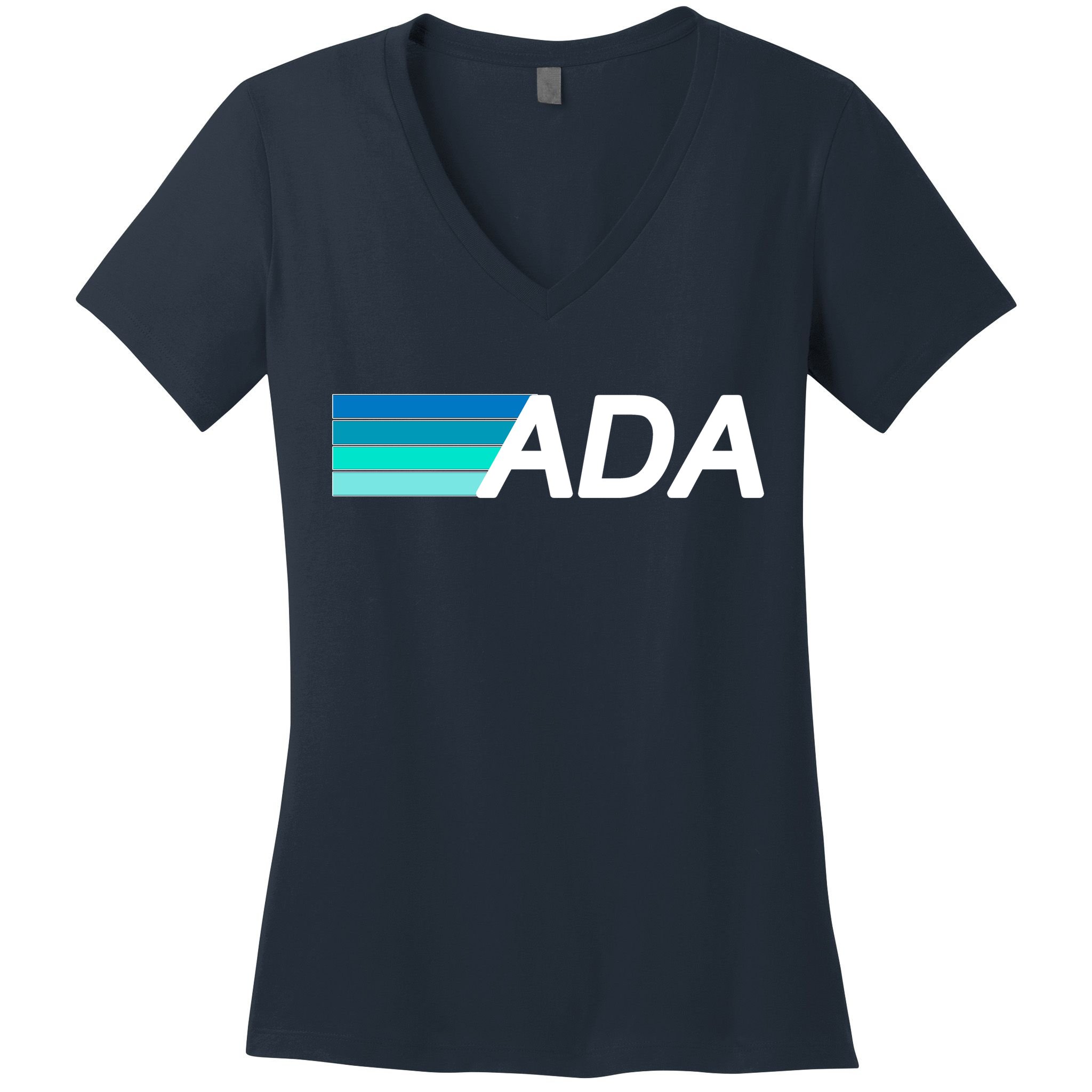 Cardano ADA Cryptocurrency Women's V-Neck T-Shirt