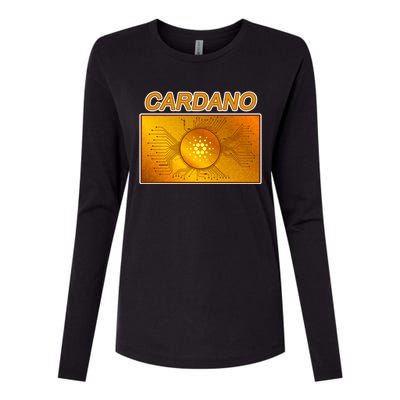 Cardano ADA Cryptocurrency Gold Womens Cotton Relaxed Long Sleeve T-Shirt