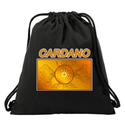 Cardano ADA Cryptocurrency Gold Drawstring Bag