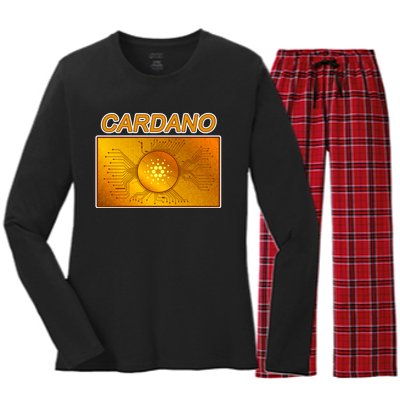 Cardano ADA Cryptocurrency Gold Women's Long Sleeve Flannel Pajama Set 