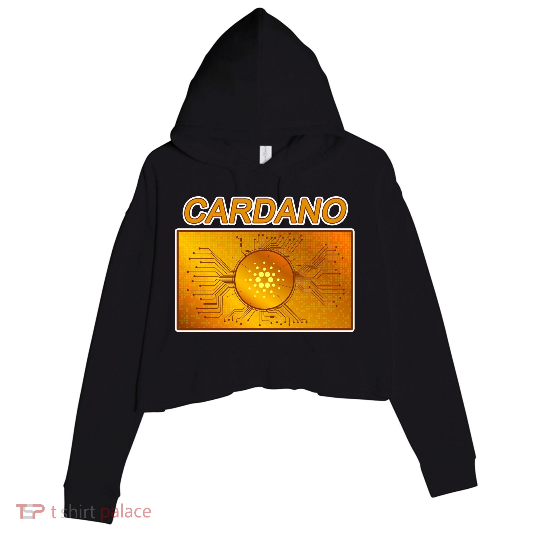 Cardano ADA Cryptocurrency Gold Crop Fleece Hoodie