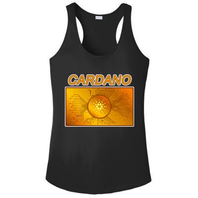 Cardano ADA Cryptocurrency Gold Ladies PosiCharge Competitor Racerback Tank