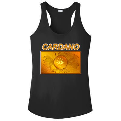 Cardano ADA Cryptocurrency Gold Ladies PosiCharge Competitor Racerback Tank