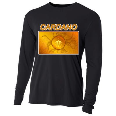 Cardano ADA Cryptocurrency Gold Cooling Performance Long Sleeve Crew