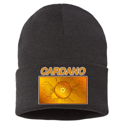 Cardano ADA Cryptocurrency Gold Sustainable Knit Beanie