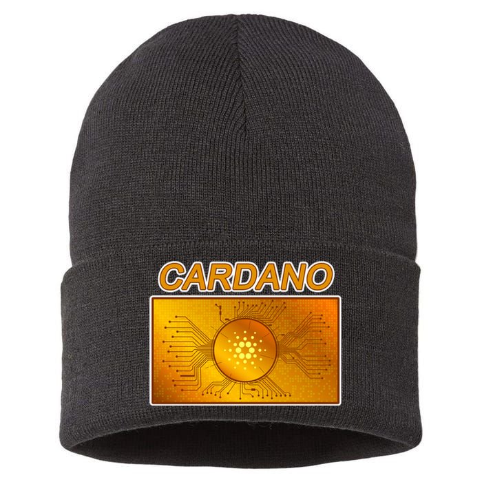 Cardano ADA Cryptocurrency Gold Sustainable Knit Beanie