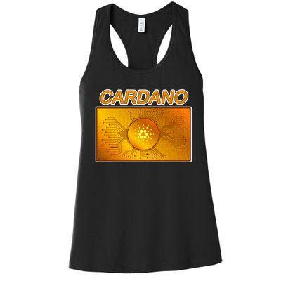 Cardano ADA Cryptocurrency Gold Women's Racerback Tank